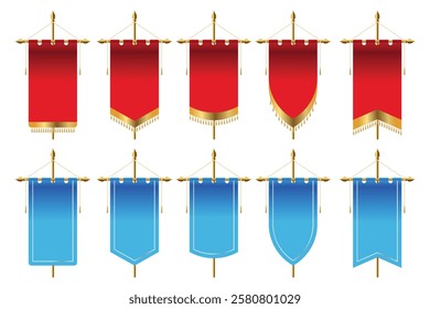 Pennant Flag set illustration, vector element