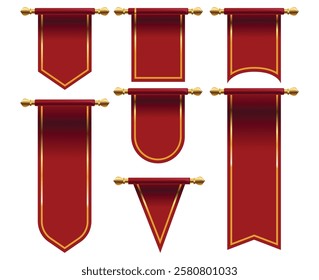 Pennant Flag set illustration, vector element