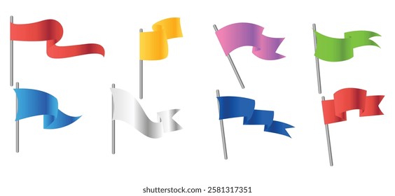 Pennant Flag set illustration, vector element	
