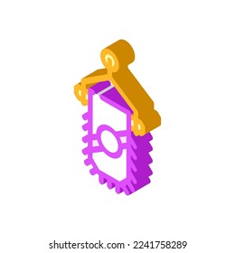 pennant flag start isometric icon vector. pennant flag start sign. isolated symbol illustration