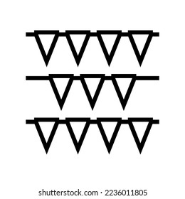 pennant flag start line icon vector. pennant flag start sign. isolated contour symbol black illustration