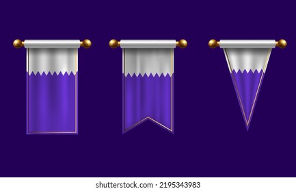 pennant flags different shapes. Vector Illustration