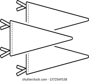 Pennant flags. Vector outline icon.