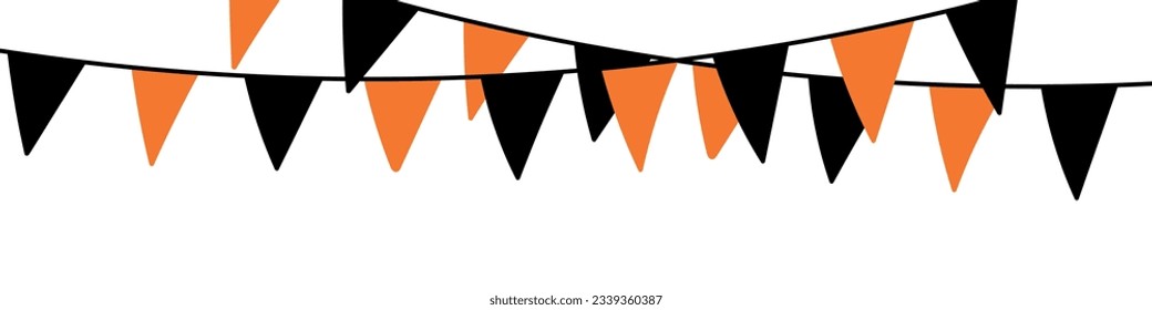 Pennant Garland for Halloween. Helloween bunting party. Carnival banner chain for a festive atmosphere. Isolated vector illustrations on a white background.