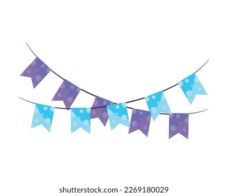 pennant garland illustration over white