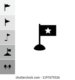 Pennant icon. collection of 6 pennant filled icons such as flag. editable pennant icons for web and mobile.