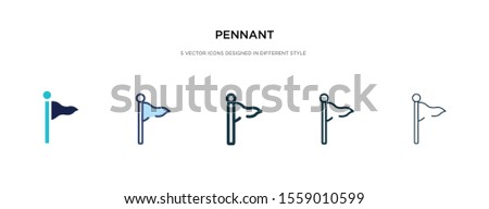 pennant icon in different style vector illustration. two colored and black pennant vector icons designed in filled, outline, line and stroke style can be used for web, mobile, ui