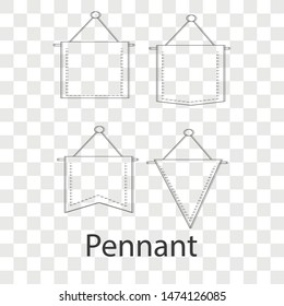 Pennant icon on transparency background. Vector illustration.