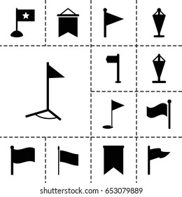 Pennant icon. set of 13 filled pennanticons such as flag