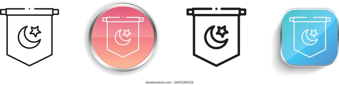 pennant icon. Thin Linear, Regular and Button Style Design Isolated On White Background