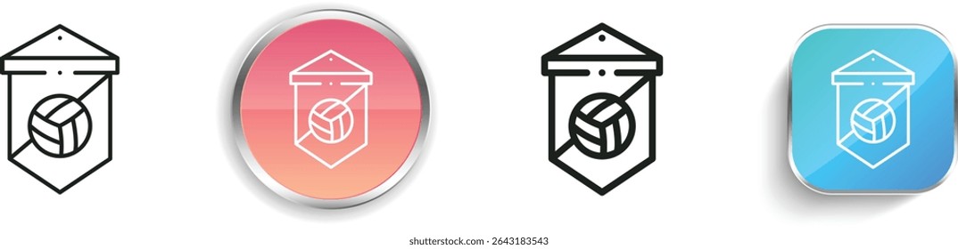pennant icon. Thin Linear, Regular and Button Style Design Isolated On White Background