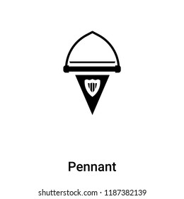 Pennant icon vector isolated on white background, logo concept of Pennant sign on transparent background, filled black symbol