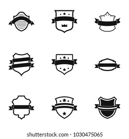 Pennant icons set. Simple set of 9 pennant vector icons for web isolated on white background