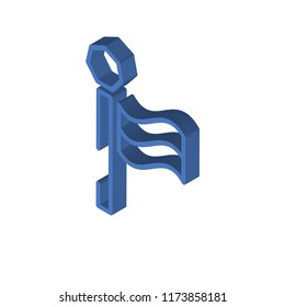 Pennant isometric left top view 3D icon