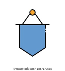 Pennant lineal color icon. Soccer symbol. Football sport sign for mobile concept and web design. simple design editable. Design template vector
