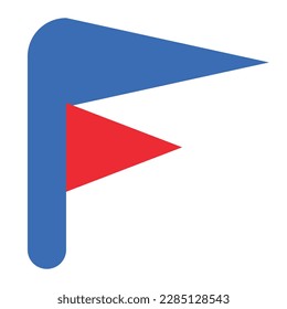pennant of memorial day flat icon set