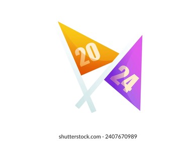 Pennant New Year 2024 Sticker
