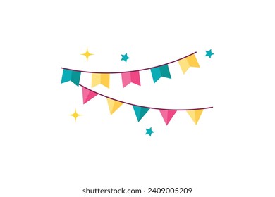 Diseño de pegatinas de Año Nuevo Pennant
