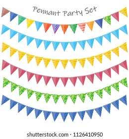 pennant party set. pennant flag collection.