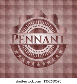 Pennant red geometric pattern emblem. Seamless.