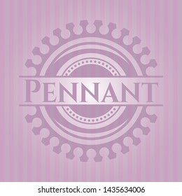 Pennant retro pink emblem. Vector Illustration. Detailed.