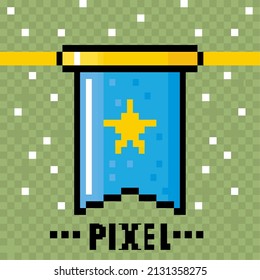 pennant with star pixel layout