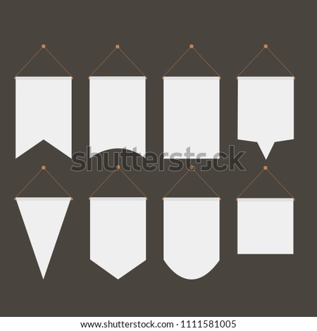 pennant template hanging on wall set stock vector royalty free