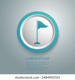 Pennant vector blue icon in flat. Vector