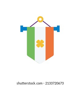 Pennant Vector Flat Icon Design illustration. St Patrick's Day Symbol on White background EPS 10 File