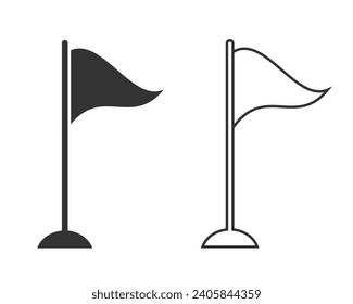 Pennant vector line icon set in flat. Vector