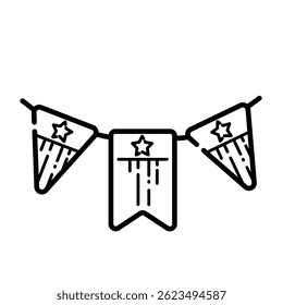 Pennants with American flag – vector icon.