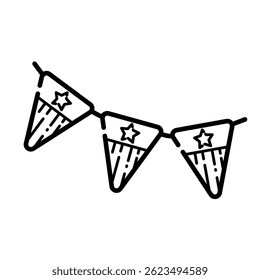 Pennants with American flag – vector icon.