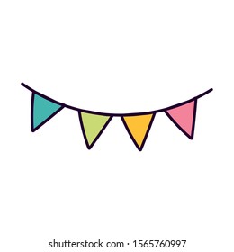 pennants decoration on white background vector illustration