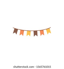 pennants decoration on white background vector illustration