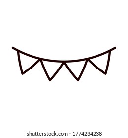 pennants decoration ornament celebration vector illustration line style icon