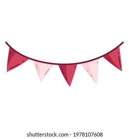pennants festive decoration isolated icon