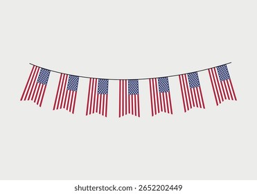 Pennants with the flag of the United States of America