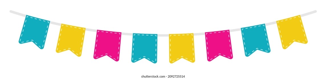 Pennants flags element of Party decoration, Vector, Illustration.