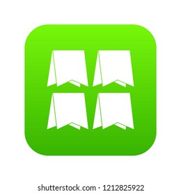 Pennants icon digital green for any design isolated on white vector illustration
