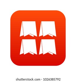 Pennants icon digital red for any design isolated on white vector illustration