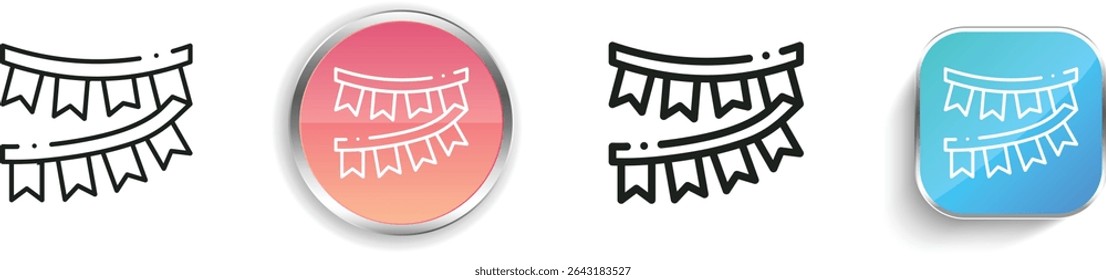 pennants icon. Thin Linear, Regular and Button Style Design Isolated On White Background