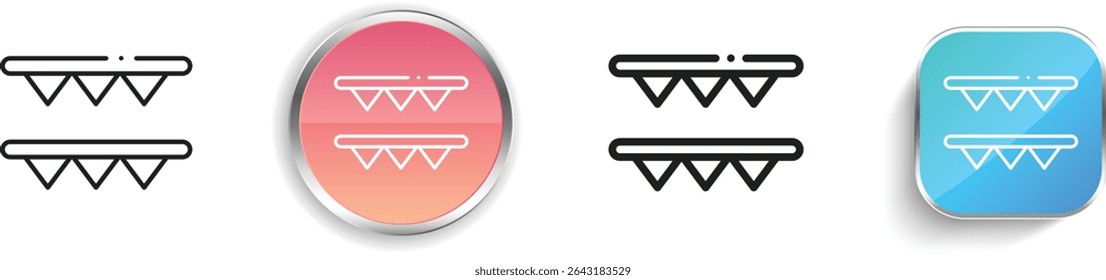 pennants icon. Thin Linear, Regular and Button Style Design Isolated On White Background