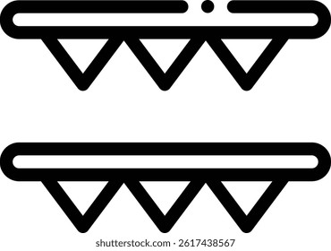 pennants icon. Thin Linear Style Design Isolated On White Background