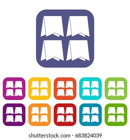 Pennants icons set