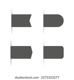 pennants icons. Set for fabric design. Vector illustration.
