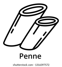 Penne icon. Outline penne vector icon for web design isolated on white background
