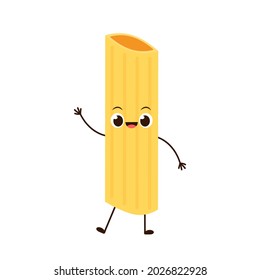 Penne noodle vector. Penne noodle. Macaroni character design.