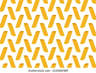 Penne noodle vector. Penne noodle pattern wallpaper.