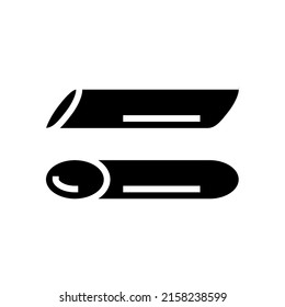 penne pasta glyph icon vector. penne pasta sign. isolated contour symbol black illustration