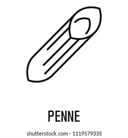 Penne pasta icon. Outline penne pasta vector icon for web design isolated on white background